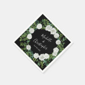 Floral Wedding Black and White Rose Servet (Hoek)