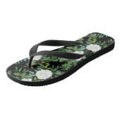 Floral Wedding Black and White Rose Teenslippers (Schuin)