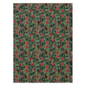 Floral Wedding Black & Red Peony Roos Tafelkleed (Voorkant)