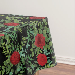 Floral Wedding Black & Red Peony Roos Tafelkleed
