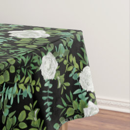 Floral Wedding Black & White Peony Roos Tafelkleed