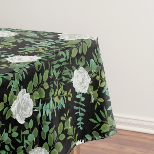 Floral Wedding Black & White Peony Roos Tafelkleed (Voorbeeld)