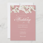  Floral Wedding Blossom Dusty Roos Foto Kaart (Voorkant)