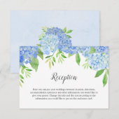 Floral Wedding Blue Hydrangea Waterverf Informatiekaartje (Voorkant / Achterkant)