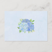 Floral Wedding Blue Hydrangea Waterverf Informatiekaartje (Achterkant)