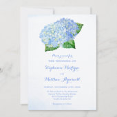 Floral Wedding Blue Hydrangea Waterverf Kaart (Voorkant)