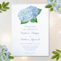 Floral Wedding Blue Hydrangea Waterverf