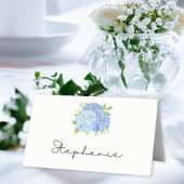 Floral Wedding Blue Hydrangea Waterverf Plaatskaartje