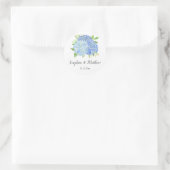 Floral Wedding Blue Hydrangea Waterverf Ronde Sticker (Tas)