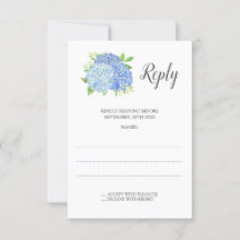 Floral Wedding Blue Hydrangea Waterverf