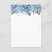 Floral Wedding Blue Hydrangeas Waterverf Informatiekaartje (Achterkant)