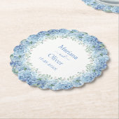 Floral Wedding Blue Hydrangeas Waterverf Kartonnen Onderzetters (Gekanteld)