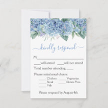 Floral Wedding Blue Hydrangeas Waterverf