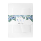 Floral Wedding Blue Hydrangeas Waterverf Uitnodigingen Wikkel (Voorkant Voorbeeld)
