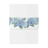 Floral Wedding Blue Hydrangeas Waterverf Uitnodigingen Wikkel (Achterkant Voorbeeld)