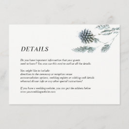Floral Wedding Blue Thistle en Eucalyptus Details Informatiekaartje