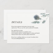 Floral Wedding Blue Thistle en Eucalyptus Details Informatiekaartje (Voorkant / Achterkant)