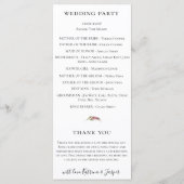 Floral Wedding Blush Plum Waterverf Programmakaart (Achterkant)