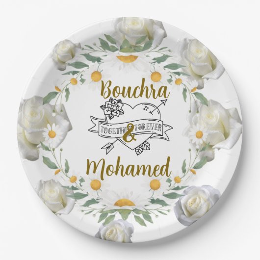 Floral Wedding Bord (Voorkant)