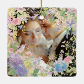 Floral Wedding Border Afbeelding Keramisch Ornament (Achterkant)