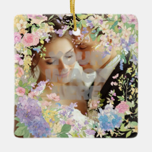 Floral Wedding Border Afbeelding Keramisch Ornament