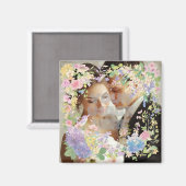 Floral Wedding Border Afbeelding Magneet (Voorkant / Achterkant)