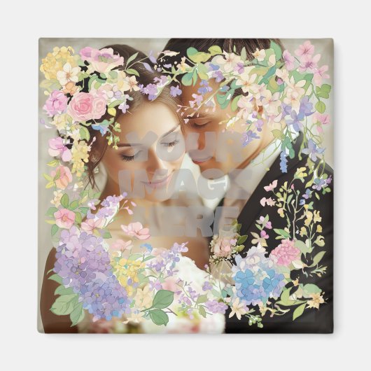 Floral Wedding Border Afbeelding Magneet (Voorkant)