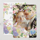 Floral Wedding Border Afbeelding Save The Date (Voorkant / Achterkant)