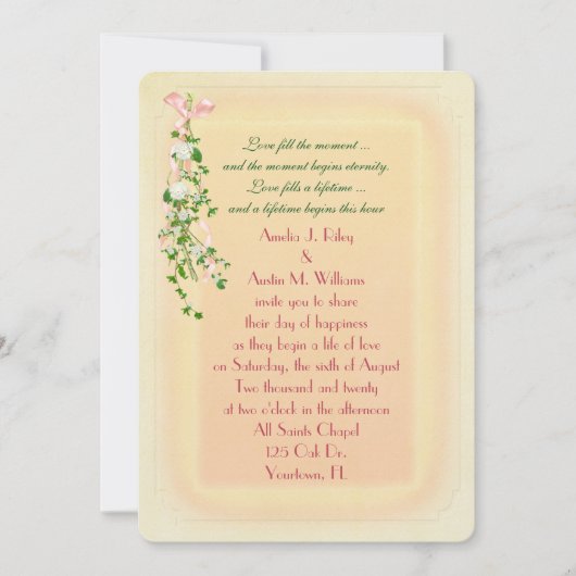 Floral Wedding Branch Kaart (Voorkant)