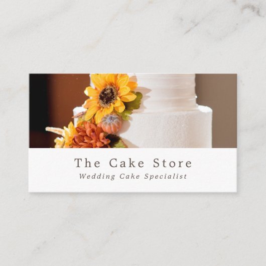 Floral Wedding Cake, Cake Maker, Cake Store Visitekaartje (Voorkant)