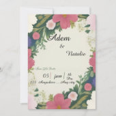 Floral wedding card kaart (Voorkant)
