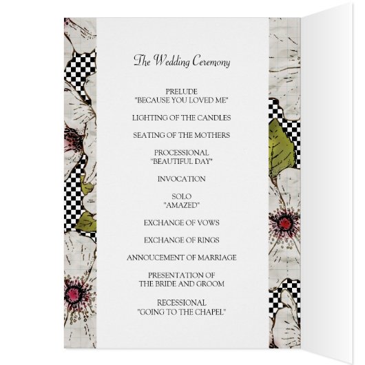 Floral Wedding Ceremony-programma's (Binnen (Links))