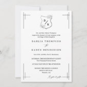 Floral Wedding Crest QR Code Foto Kaart (Voorkant)
