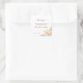 Floral Wedding Dank je Square Sticker (Tas)