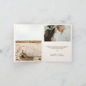 Floral Wedding Dank u 3 foto's Bedankkaart (Binnen)