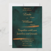 Floral Wedding Deep Zee Donkergroen en goud Feestdagenkaart (Voorkant)