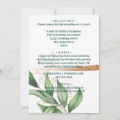 Floral Wedding Deep Zee Donkergroen en goud Feestdagenkaart (Achterkant)