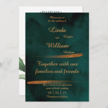 Floral Wedding Deep Zee Donkergroen en goud