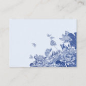 Floral Wedding Details Blue & White Chinoiserie Informatiekaartje (Achterkant)