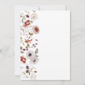 Floral Wedding door Blush Burgundy Waterverf Kaart (Achterkant)