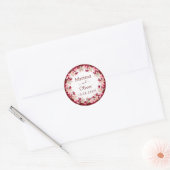 Floral Wedding door Bourgogne Pink Waterverf Ronde Sticker (Envelop)