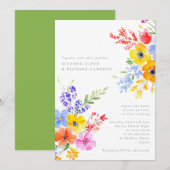 Floral Wedding door Bright en Vette Waterverf Kaart (Voorkant / Achterkant)