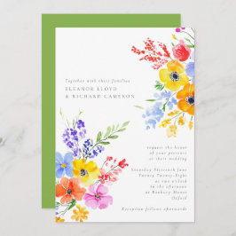 Floral Wedding door Bright en Vette Waterverf Kaart