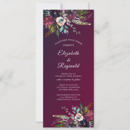 Floral Wedding door de Waterverf Burgundy Splendor Kaart