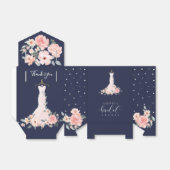 Floral Wedding Dress Navy Vrijgezellenfeest Favor  Bedankdoosjes (Uitgevouwen)