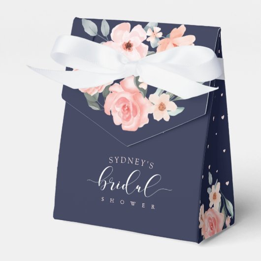 Floral Wedding Dress Navy Vrijgezellenfeest Favor  Bedankdoosjes (Voorkant Zijde)