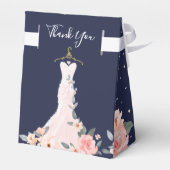 Floral Wedding Dress Navy Vrijgezellenfeest Favor  Bedankdoosjes (Achterkant)