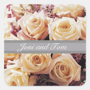 Floral Wedding Envelope-zegels en -Stickers Vierkante Sticker