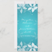 Floral Wedding Exotic Blooms Blue Kaart (Voorkant)