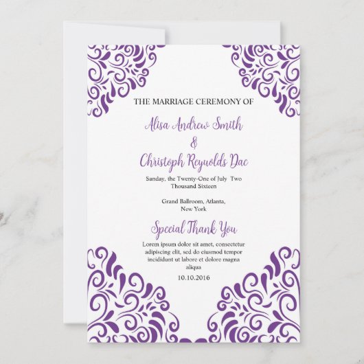 Floral Wedding Fan Programma Sjabloon (Voorkant)